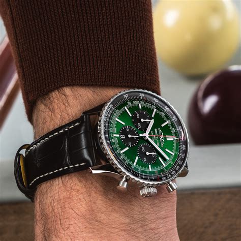 breitling emerald green|Breitling green face watch.